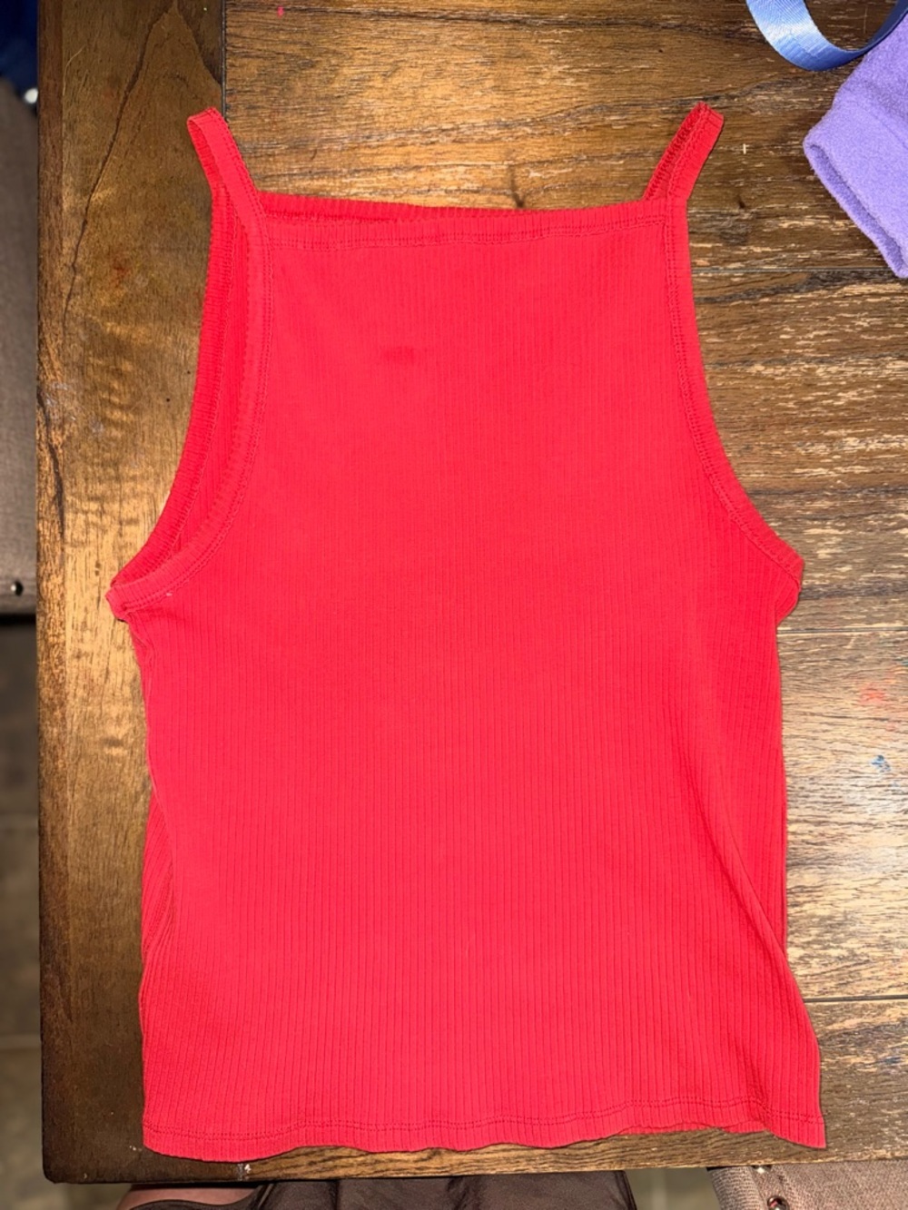 We The Free Bright Red Ribbed High-Neck Tank